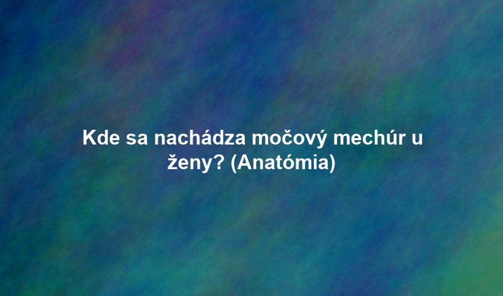 Kde sa nachádza močový mechúr u ženy? (Anatómia)