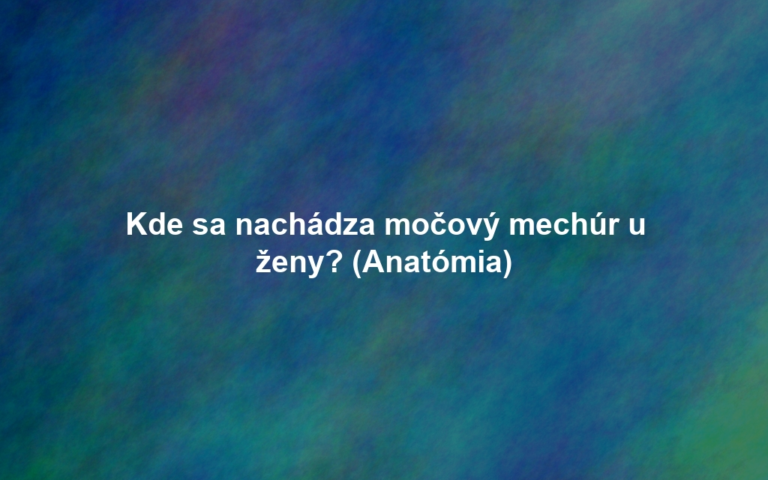 Kde sa nachádza močový mechúr u ženy? (Anatómia)