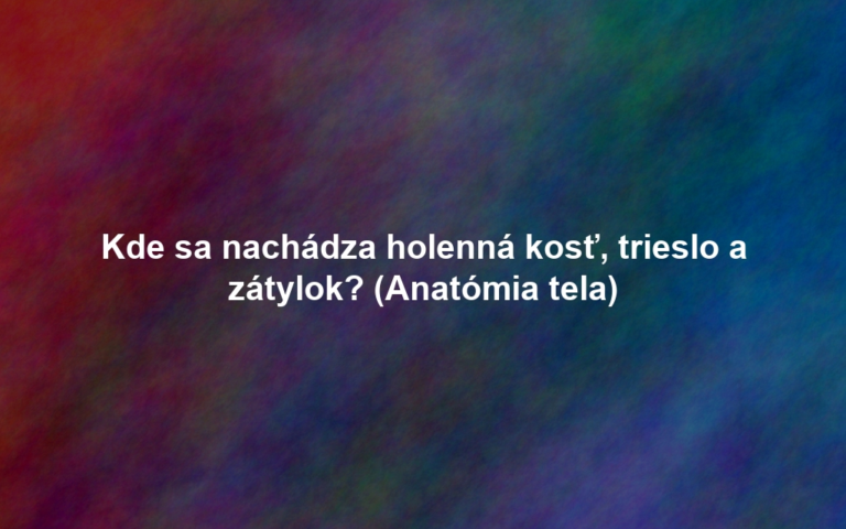 Kde sa nachádza holenná kosť, trieslo a zátylok? (Anatómia tela)