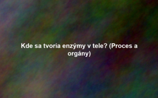 Kde sa tvoria enzýmy v tele? (Proces a orgány)