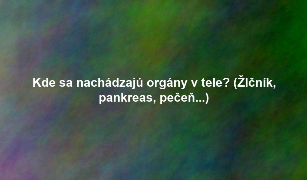 Kde sa nachádzajú orgány v tele? (Žlčník, pankreas, pečeň...)