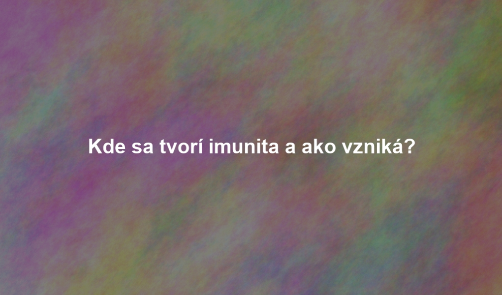 Kde sa tvorí imunita a ako vzniká?