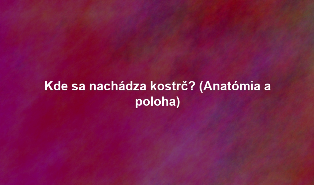 Kde sa nachádza kostrč? (Anatómia a poloha)