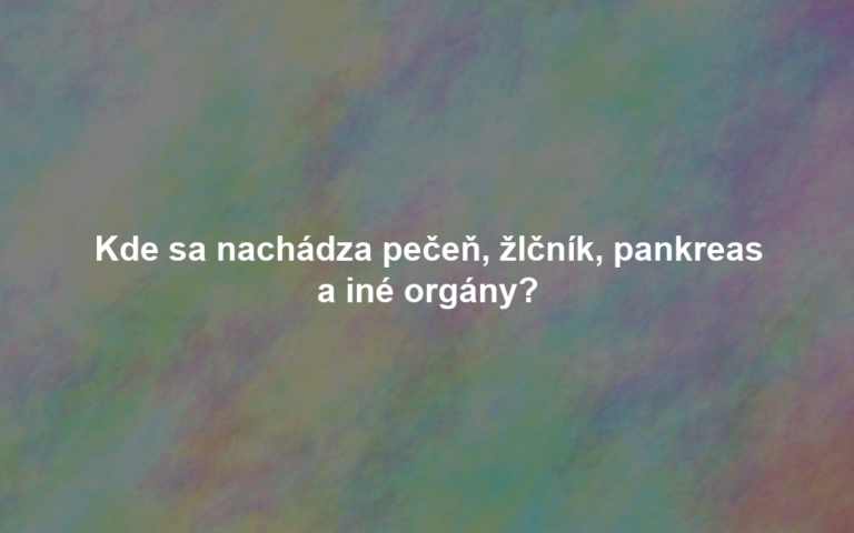 Kde sa nachádza pečeň, žlčník, pankreas a iné orgány?
