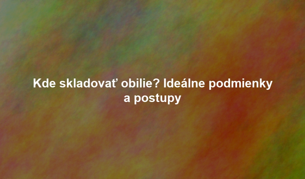Kde skladovať obilie? Ideálne podmienky a postupy