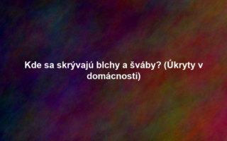 Kde sa skrývajú blchy a šváby? (Úkryty v domácnosti)