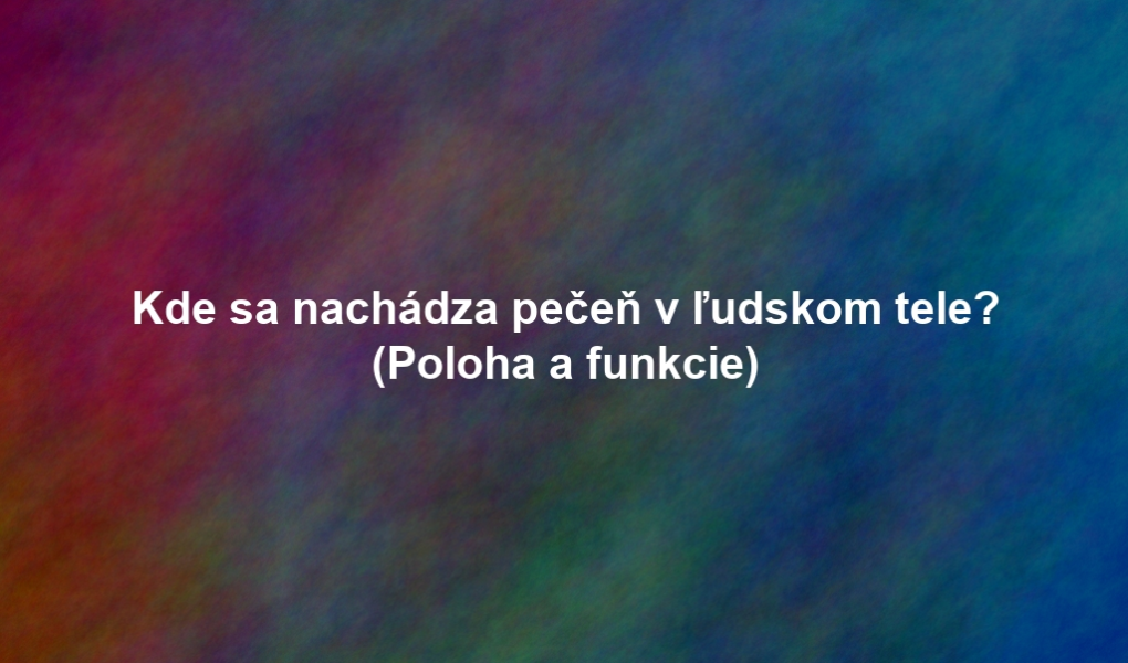 Kde sa nachádza pečeň v ľudskom tele? (Poloha a funkcie)